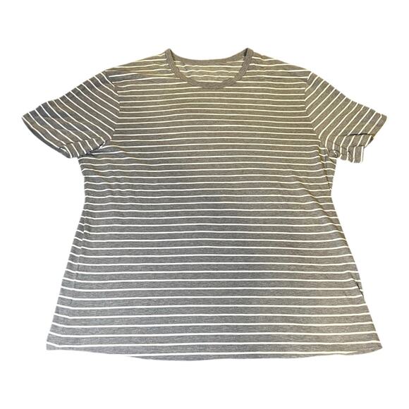 LULULEMON Gray Stripe 5 Year Basic Tee‎ Short Sleeve Crewneck T-Shirt Men's XL - Picture 1 of 5